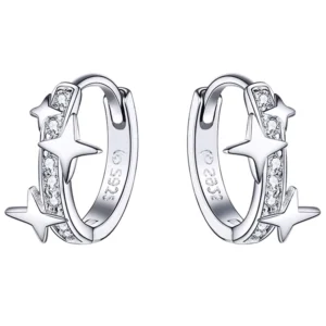 Silver Starry Sky CZ Earrings