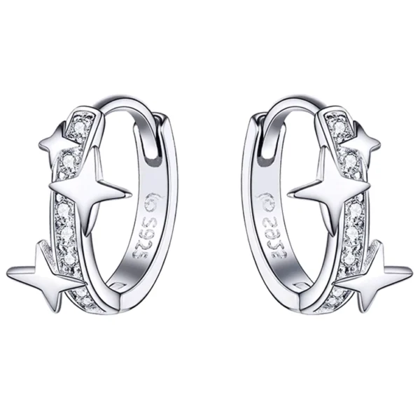 Silver Starry Sky CZ Earrings