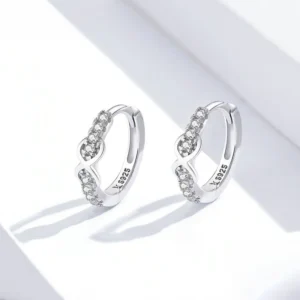 Sterling Silver Infinite Love Hoop Earrings