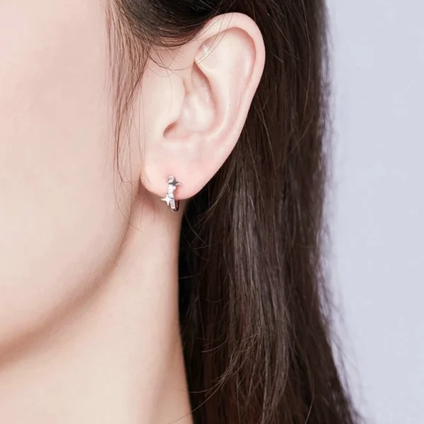 Silver Starry Sky CZ Earrings