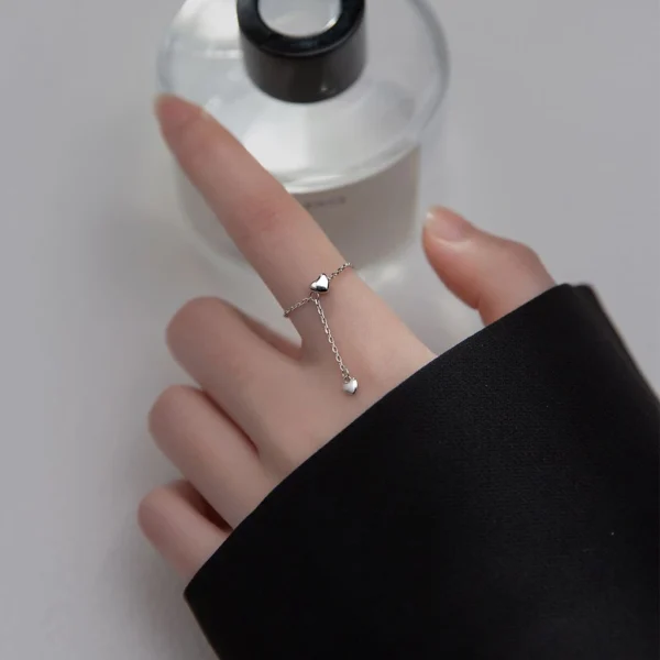 Love and Heart Chain Ring