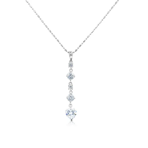 464b8bff21cf0d11223543d9fab1b743 Athena Heart CZ Long Pendant Necklace