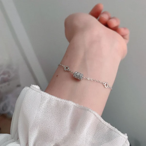 Barrel Round CZ Silver Bracelet