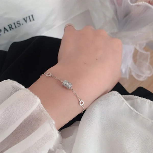 Barrel Round CZ Silver Bracelet