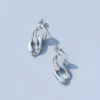 Silver Double Chain Drop Earrings