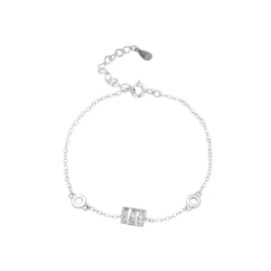 Barrel Round CZ Silver Bracelet