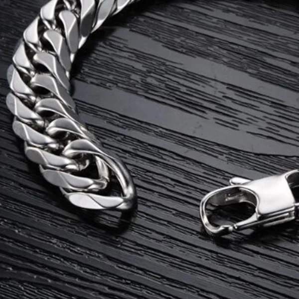 Mens Classic Titanium Silver Bracelet