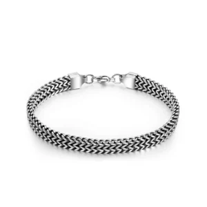 Damien Mens Titanium Silver Bracelet