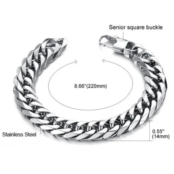 Mens Classic Titanium Silver Bracelet