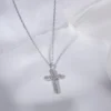 Silver Cross CZ Necklace