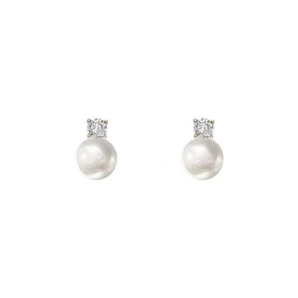 Blossom Pearl Diamond Stud Earrings