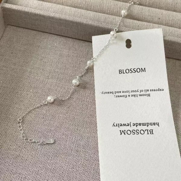 Silver Pearl Chain Bracelet