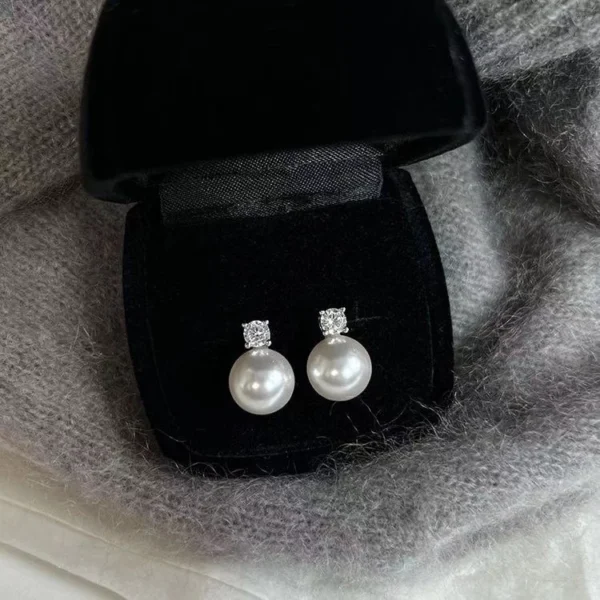 Blossom Pearl Diamond Stud Earrings