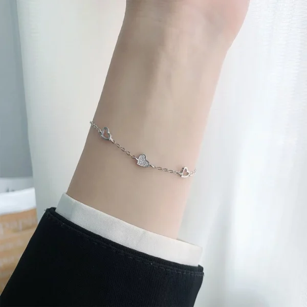 Three Heart CZ Bracelet