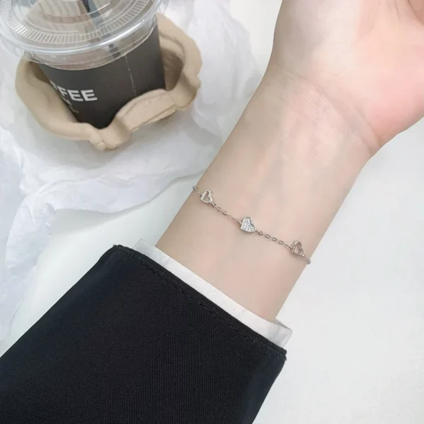 Three Heart CZ Bracelet