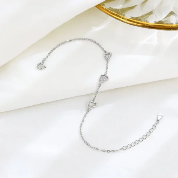 Three Heart CZ Bracelet