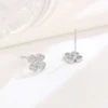Sterling Silver Clover CZ Earrings