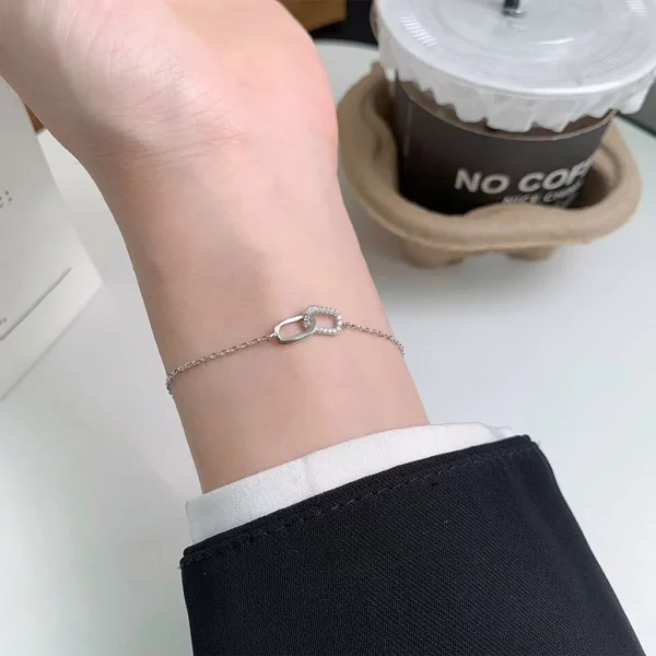 Double Link Silver Bracelet