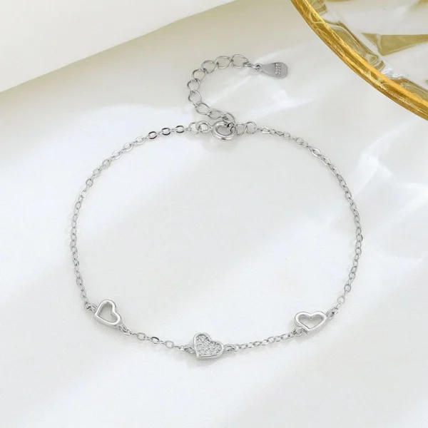 Three Heart CZ Bracelet