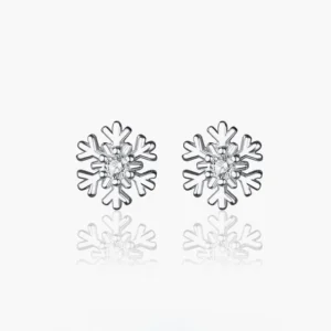 Classic Snowflake Diamond Earrings