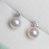 Blossom Pearl Diamond Stud Earrings