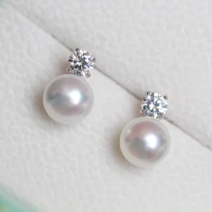 Blossom Pearl Diamond Stud Earrings