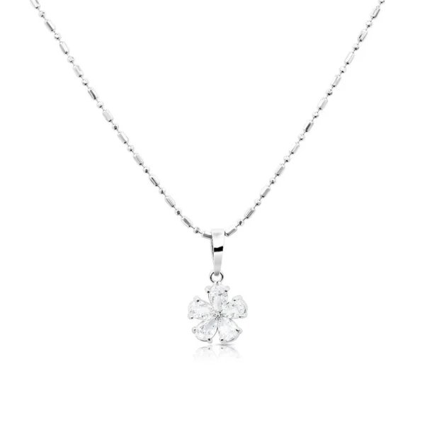 Leilani Flower CZ Pendant Necklace
