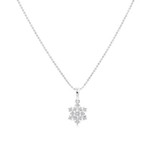 Snowflake CZ Christmas Pendant Necklace