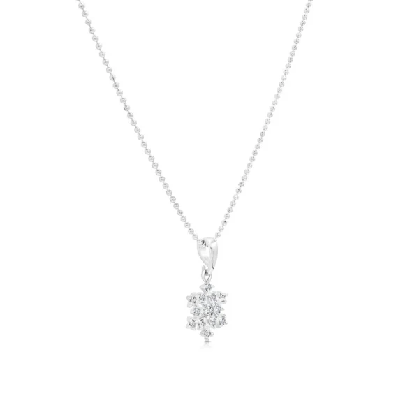 Snowflake CZ Christmas Pendant Necklace