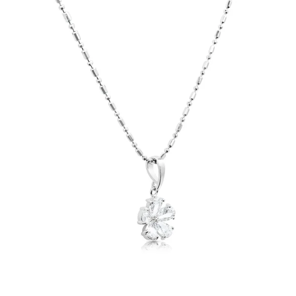 Leilani Flower CZ Pendant Necklace