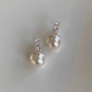 Blossom Pearl & Diamond Hoop Earrings